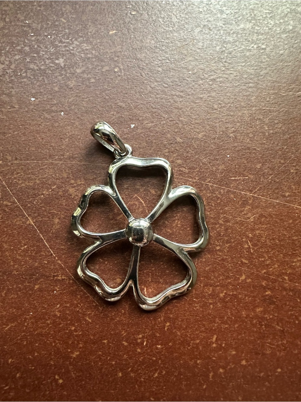 Silver Openwork Flower Pendant